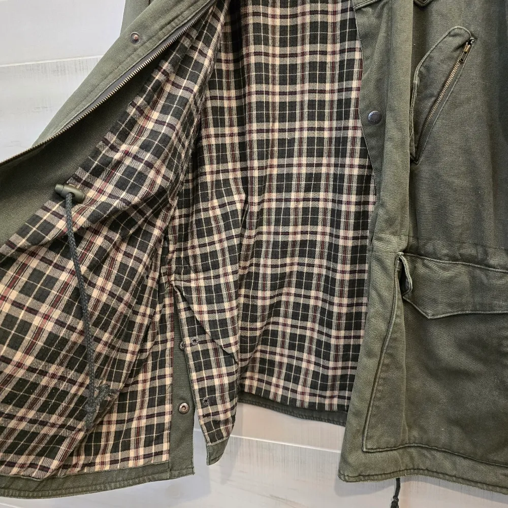 {XXL} Vintage Wrangler Barn Coat Khaki Green Work Wear Country Farmer Gardner - Image 11