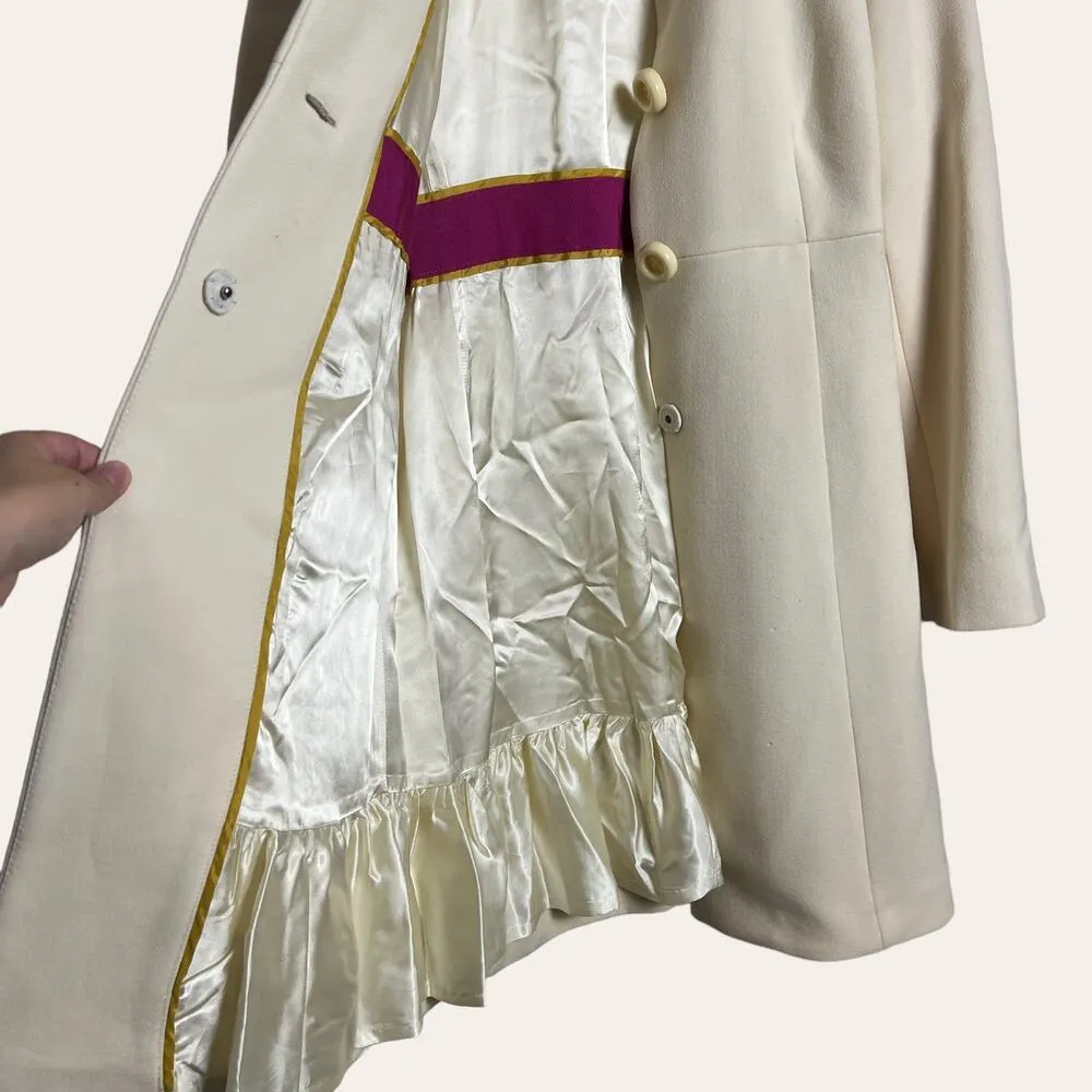 J.Crew Ivory Cream Wool Coat Size 0 - Image 4