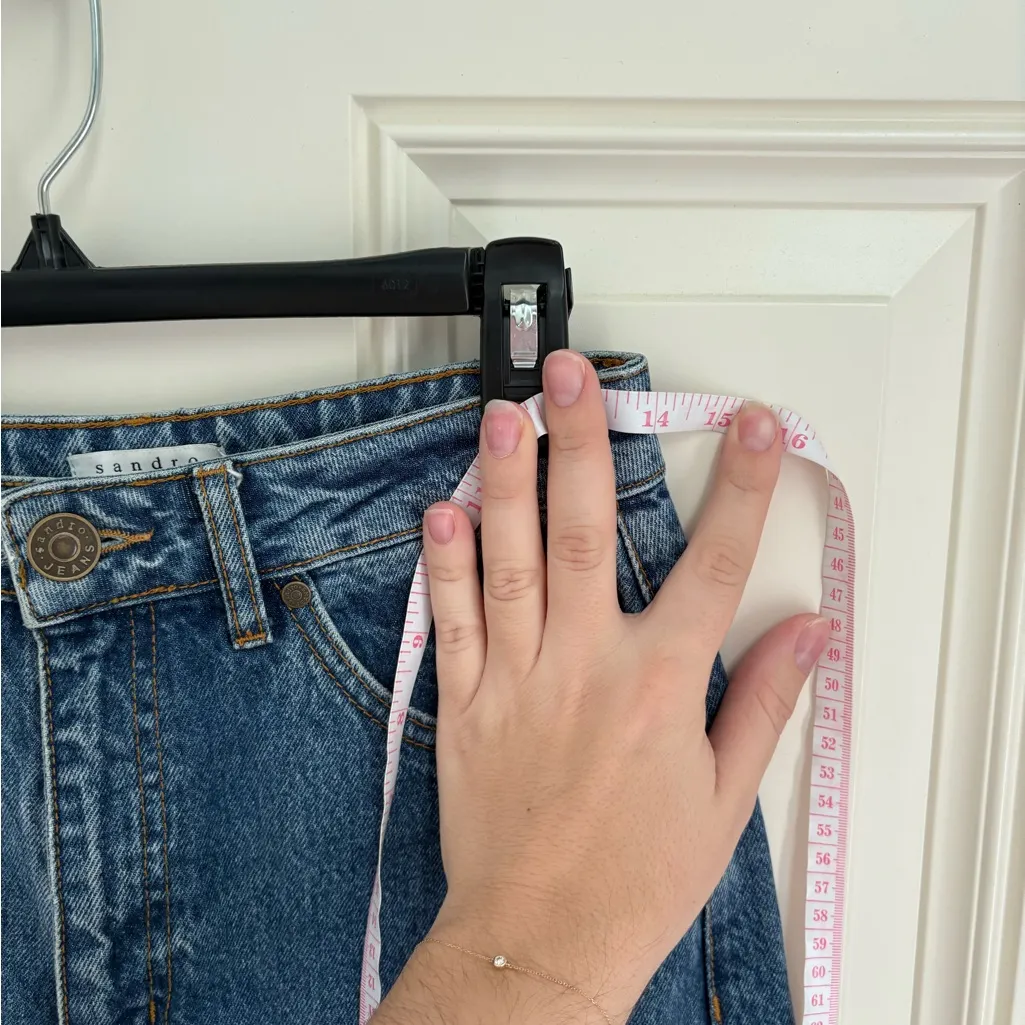 Sandro Fluffy Distressed Wide-Leg Jeans Size 36 (4) - Image 6