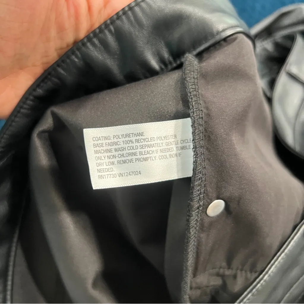 Wild‎ Fable Black Faux Leather Low Rise Flare Pants Size 14 - Image 8