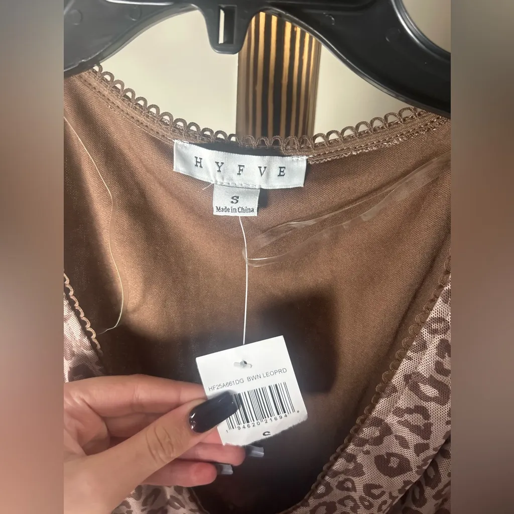 Hyfve Leopard Print Sleeveless Mini Dress Size Small NWT - Image 8