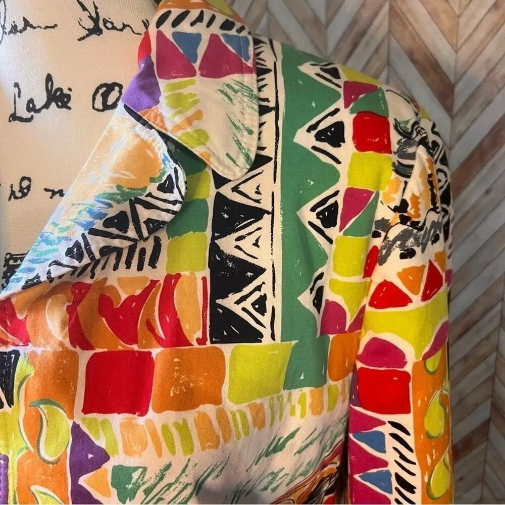 Vintage Harve Benard Women's 4 Multicolor Sailboat Travel Lined Full Zip‎ Jacket - Image 12