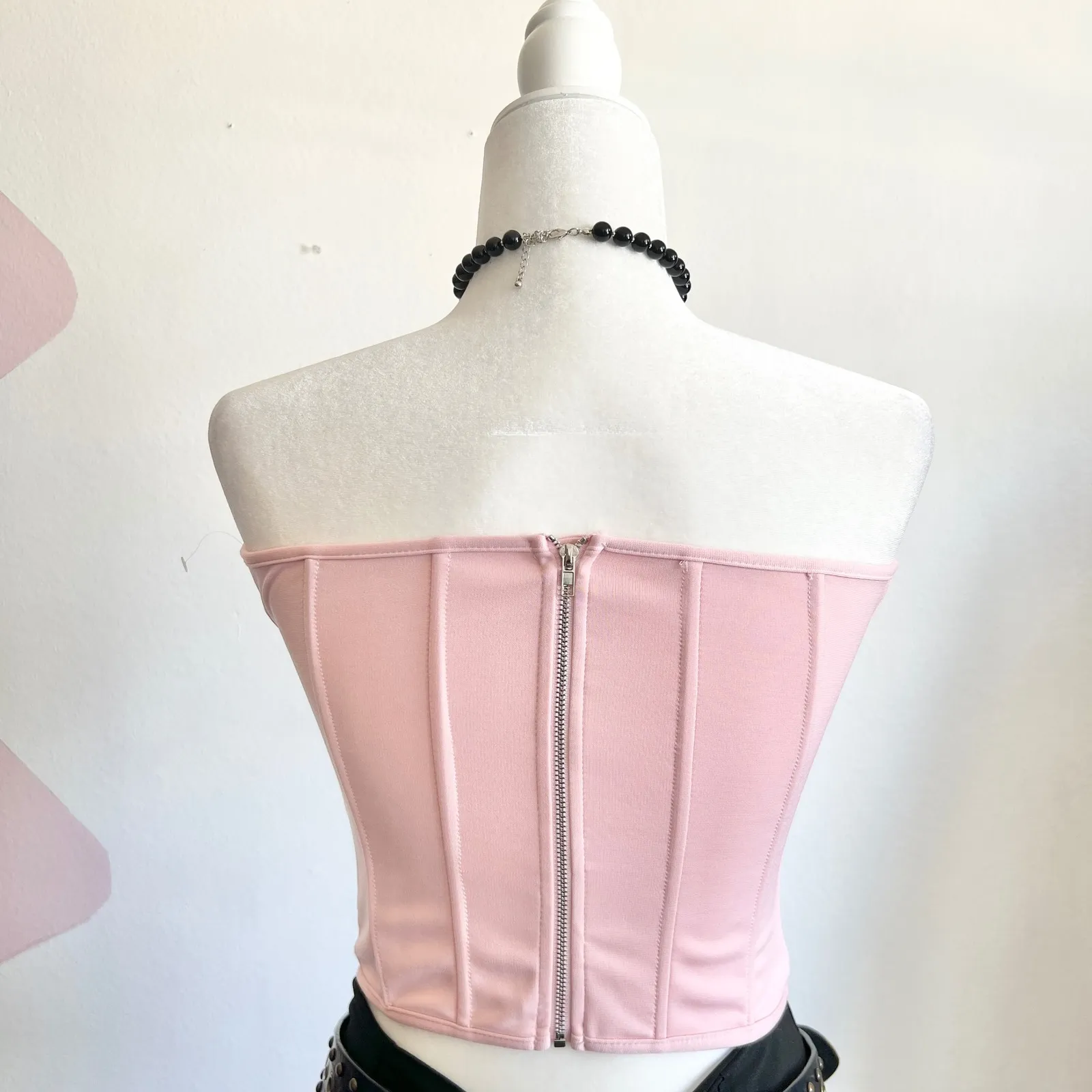 Pink Heart Cut Out Corset, Coquette, Dollcore, Romantic, Dainty,‎ Small - Image 3