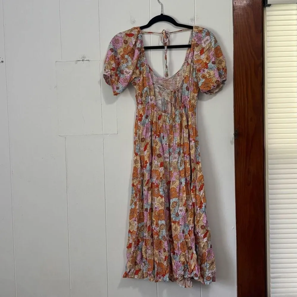 Two Cumberland‎ Retro Floral Sweetheart MIDI Dress Size Small Pink - Image 4