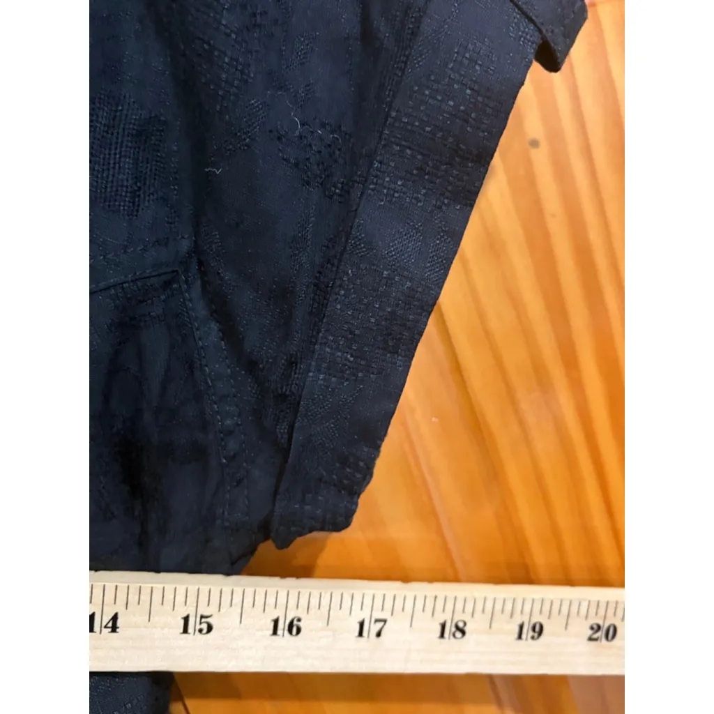 Anthropologie Black Linen Blend Button Front Shirt Dress Short Sleeve 4P - Image 5