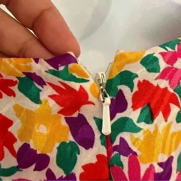 Papell Boutique Midi Dress Women’s Size 14 Floral Boho Colorful Casual‎ Formal - Image 6