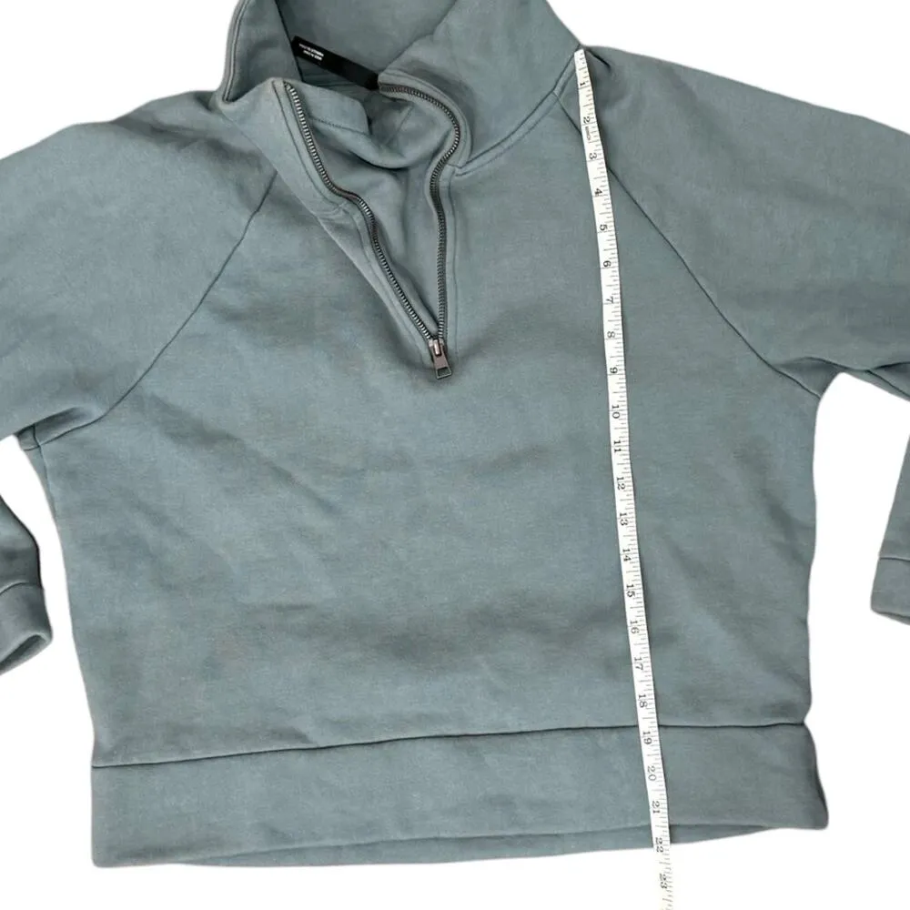 MPG Sport Beckon Gray Green 1/4 Zip Cropped Sweatshirt sz M Athleisure Oversize Size M - Image 4