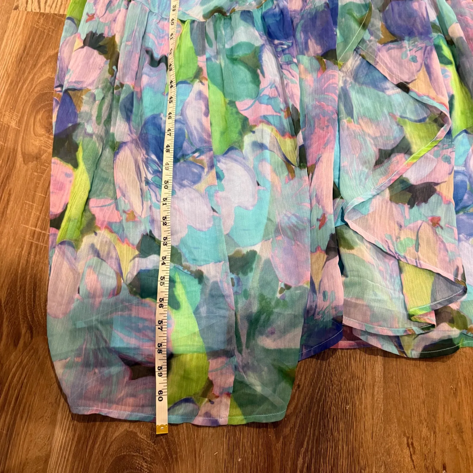 Hope & Ivy NWOT Everleigh Floral Maxi Wrap Dress Short Sleeve Blue‎ Plus Size 18 Blue - Image 9