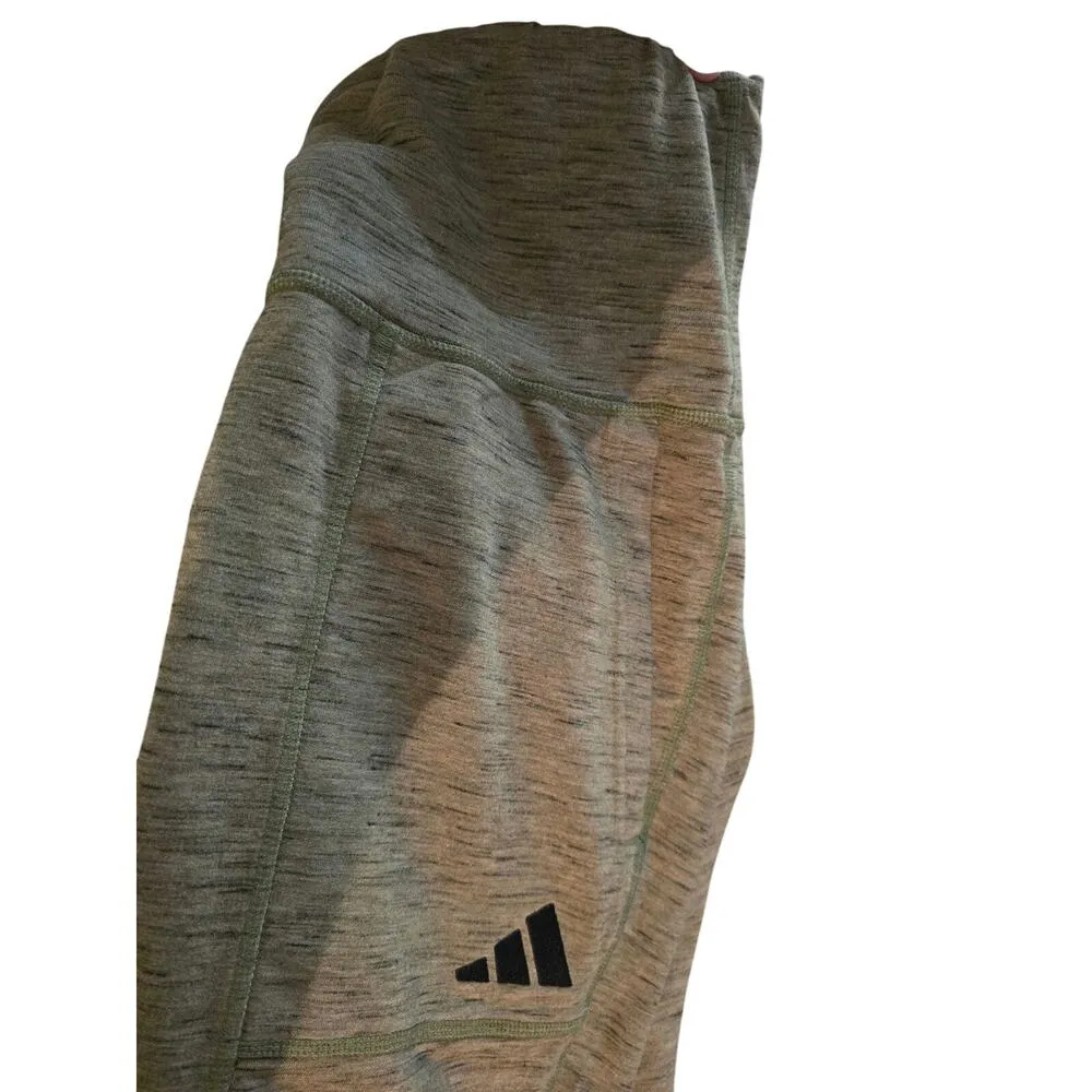 Adidas Women's Active Joggers Turn Down Waist Size Medium Green and Black - Image 3