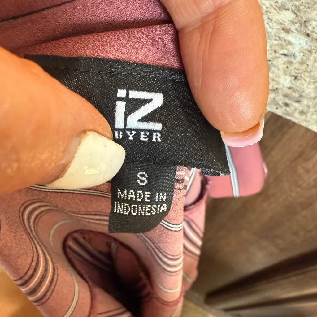 Iz Byer Burgundy Striped Button Down Shirt - Image 7