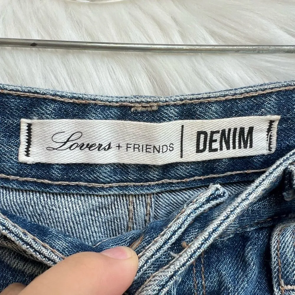 Lovers + Friends  distressed denim shorts - Image 2