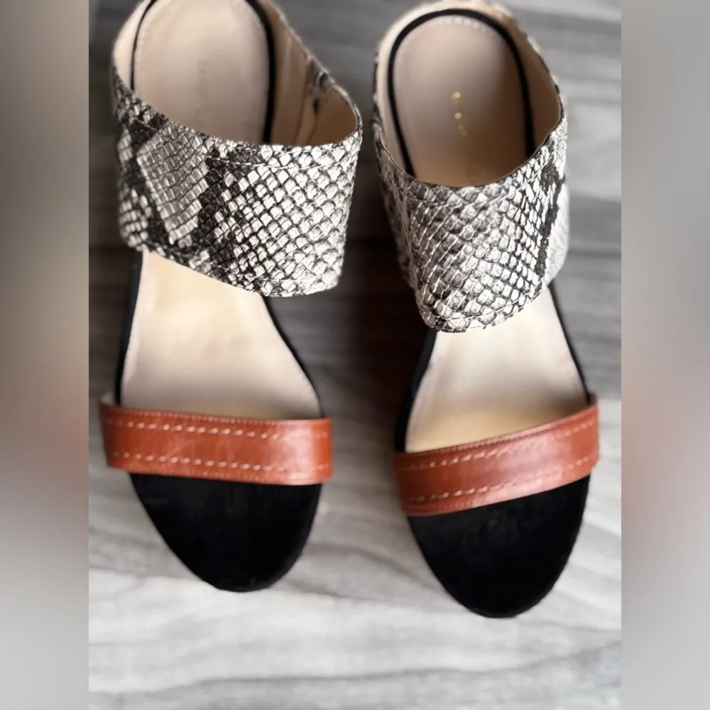 Marc Fisher Gray and Brown Wedge Sandals - Image 7