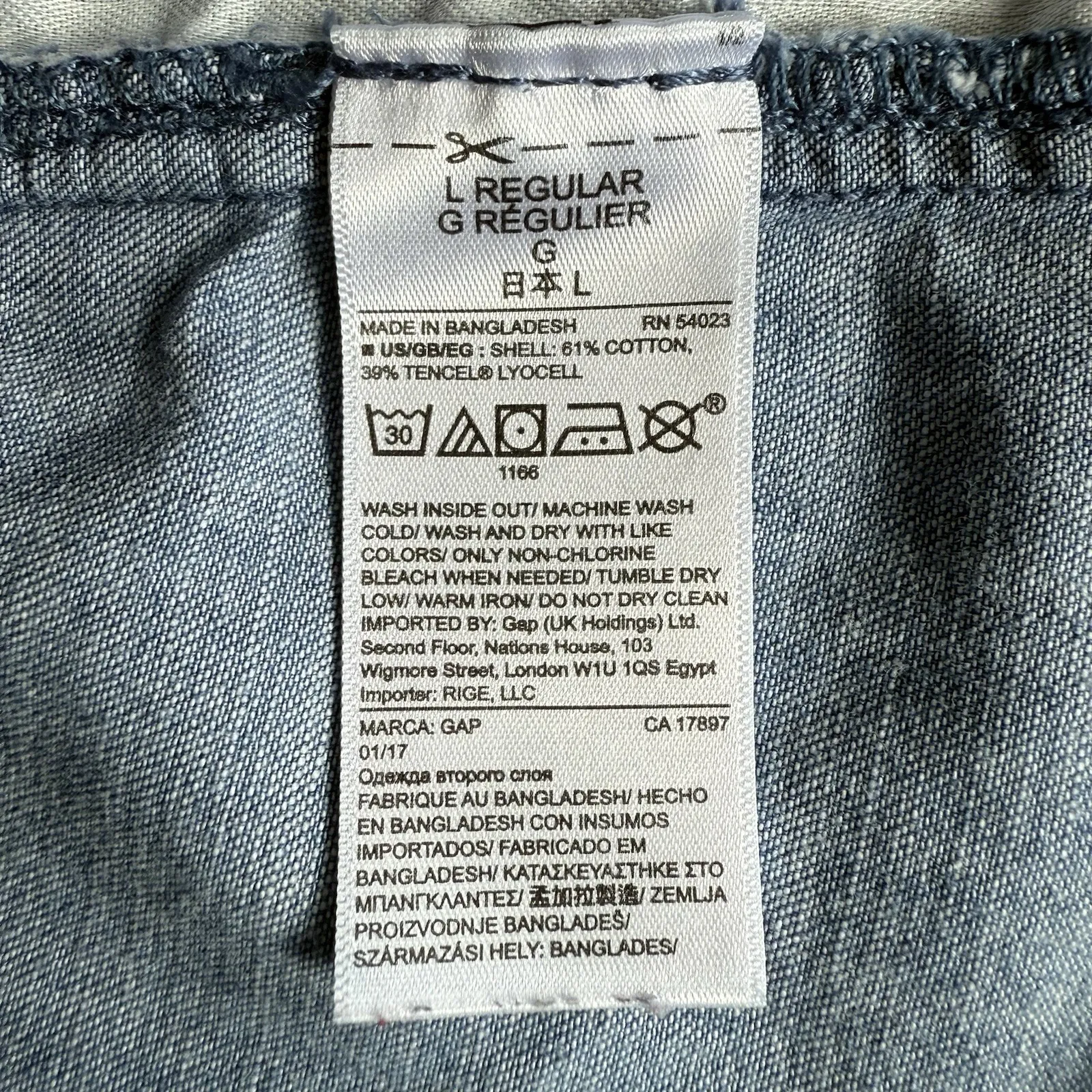 Gap Chambray Dolphin Shorts L 12 14 Blue Denim Preppy 3" Inseam Cotton Tencel - Image 6