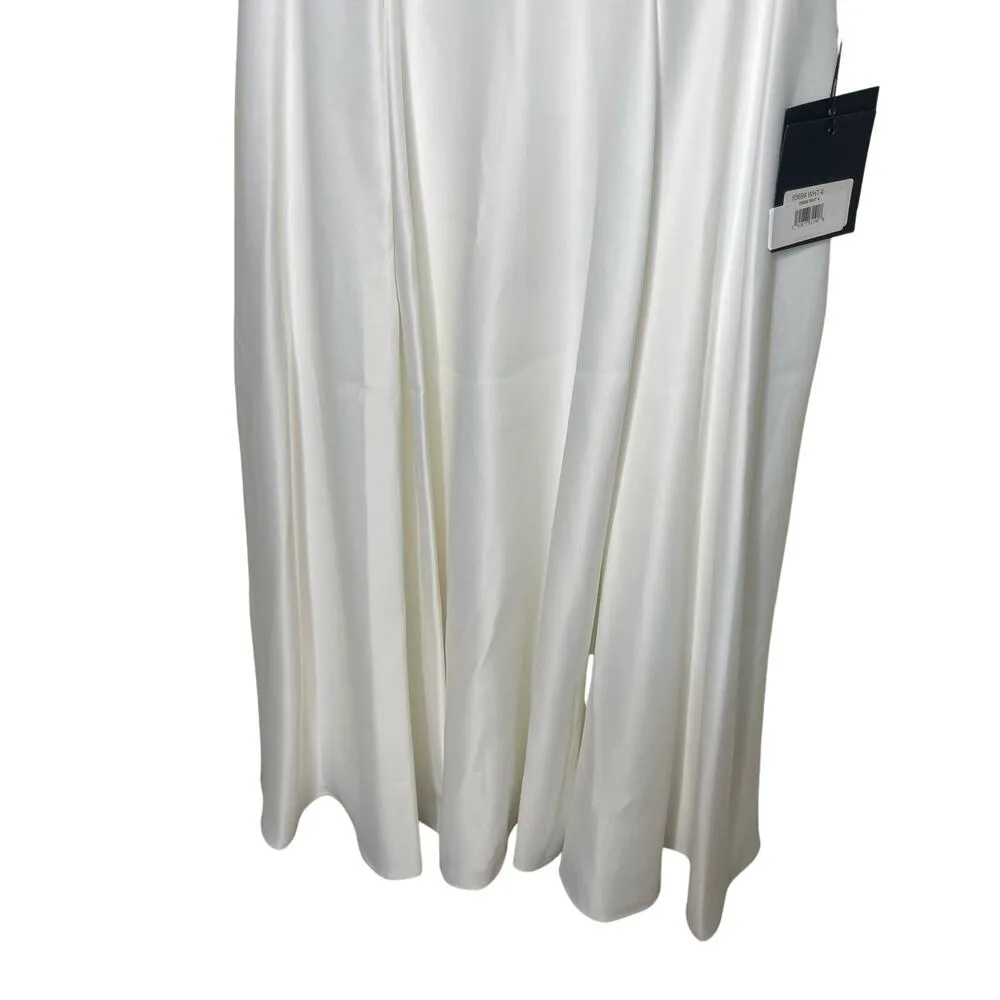 NWT Ieena for Mac Duggal High Neck Cap Sleeve Tea Length Dress in White 4 55699 - Image 2