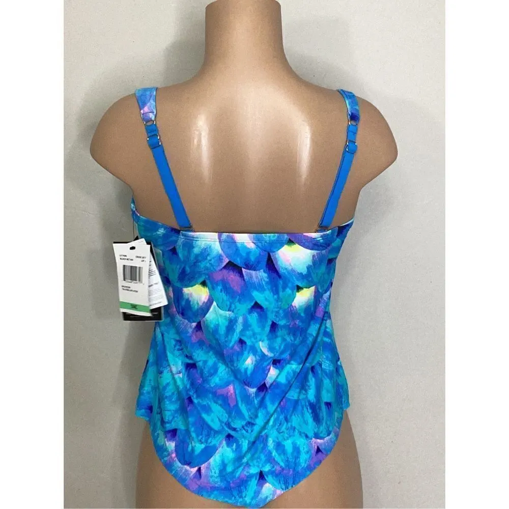 New. COCO REEF blue floral underwire tankini. 34DD. Retails $89 - Image 5
