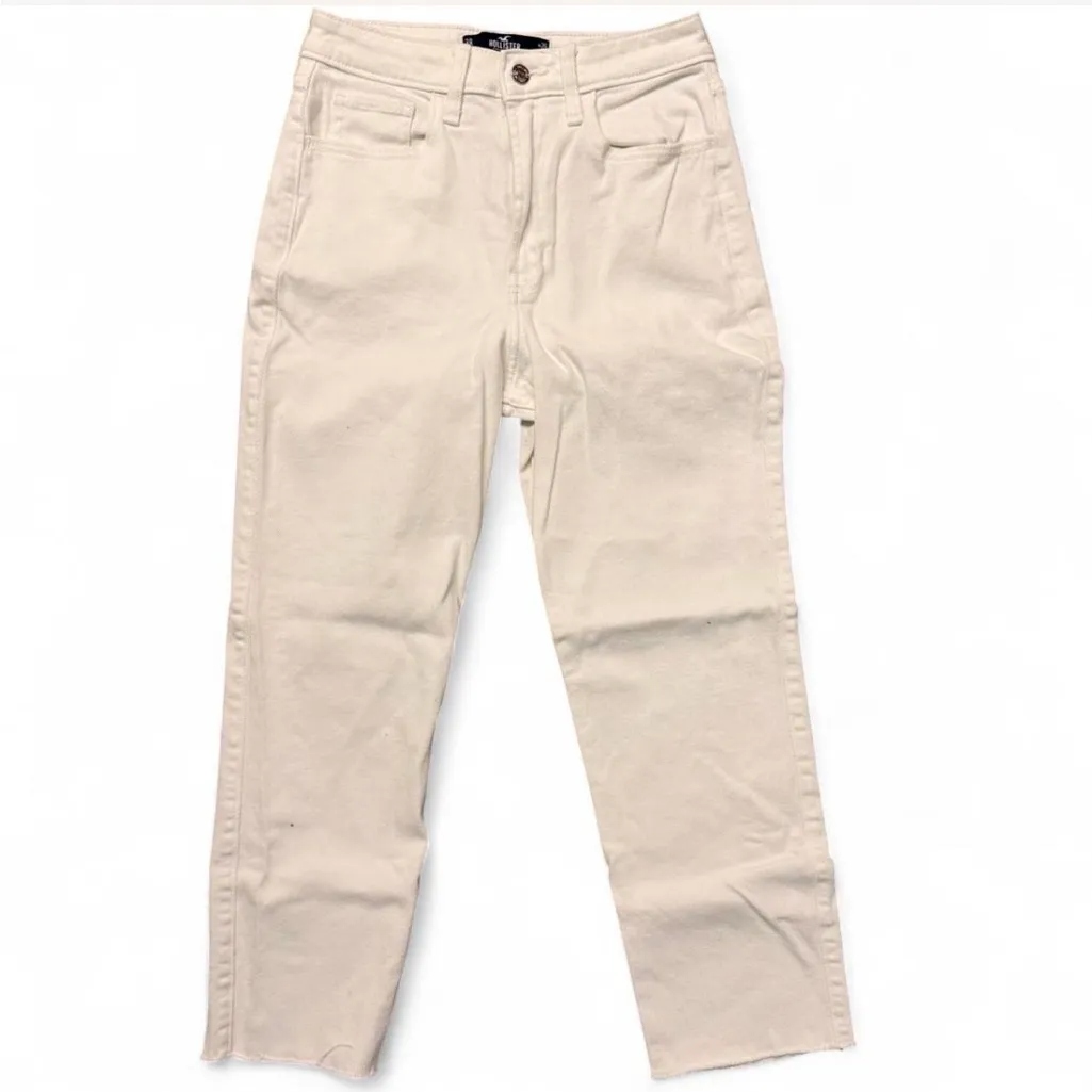 Hollister Women's Ultra High-Rise Straight Jeans White Size 3 - Image 5