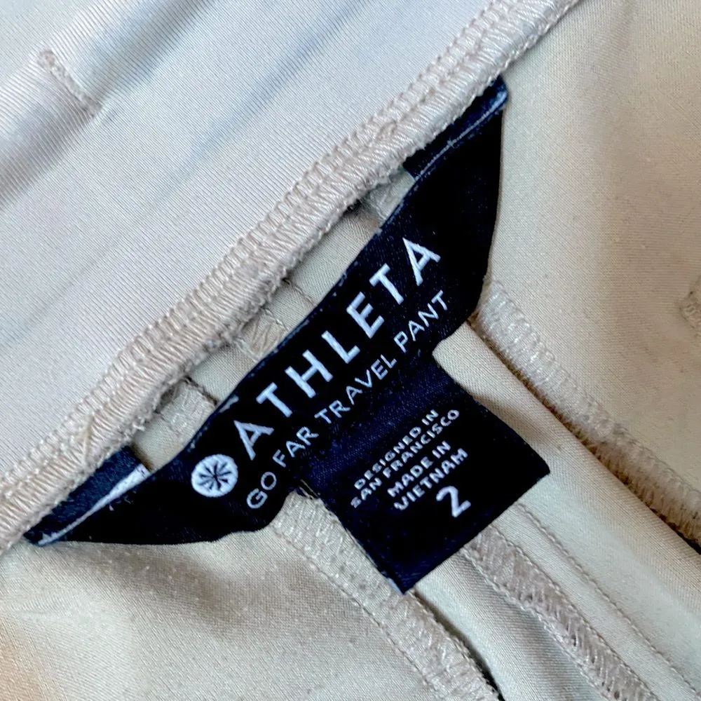 Athleta Go Far Travel Venture Pant Womens 2 XS Tapered Jogger Beige Athleisure - Image 8