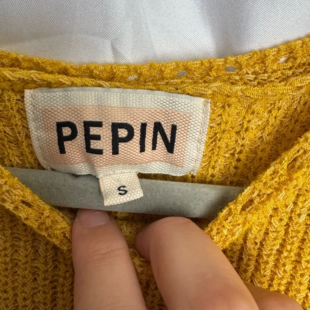 Pepin Mustard Fringe Knit Tank Top Size Small Yellow - Image 2