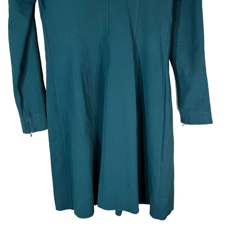 Theory Scuba Catalina Knit Long Sleeve Green Dress Size Large‎ - Image 10