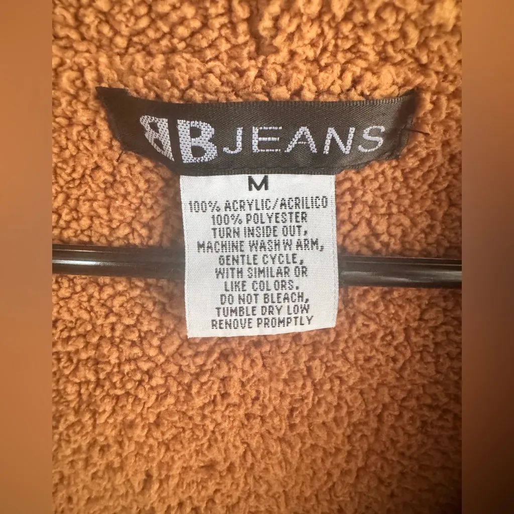 BB JEANS Women’s Sherpa Lined Knit Cardigan Sweater Size M Mustard Orange Size M - Image 2