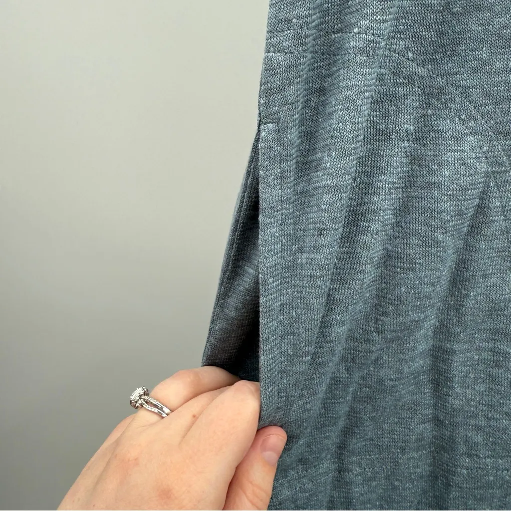 Prana Cozy Up Henley Vintage Blue Heather Raglan Half Sleeve Dress‎ Sz M Pockets - Image 7