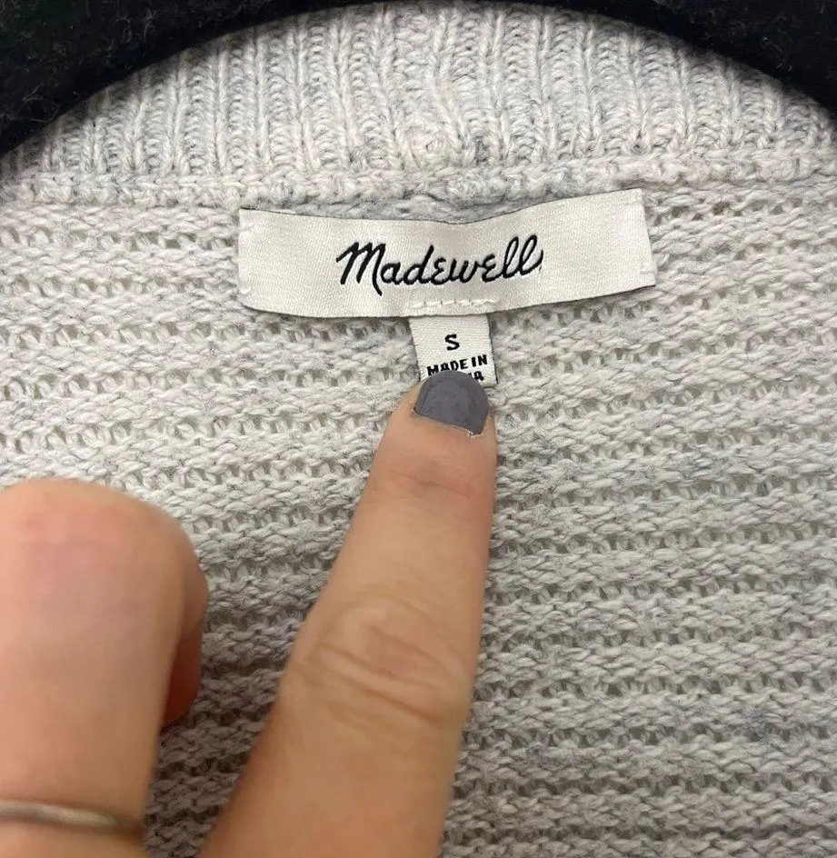 Madewell Seabank Cardigan Open Knit Batwing F3450 Sz S Fall Spring Boho - Image 6