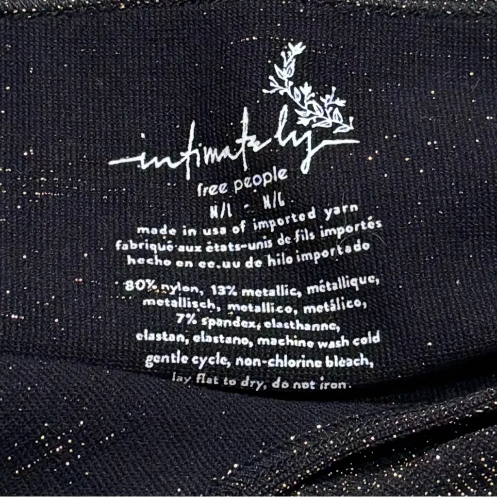 Intimately Free People Gold Sparkle Micro Brami Tank Festival Rave Whimsical M/L Black Size M - Image 7