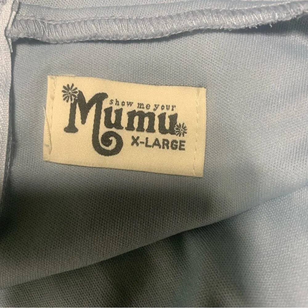 Show me Your Mumu Jenn low back maxi dress‎ bridesmaids dusty blue size XL - Image 8