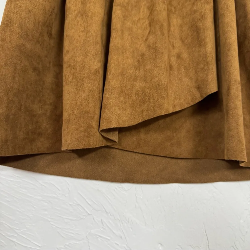 Aritzia Wilfred Free Brown Wrap Mini Skirt Womens XS Faux Suede Date Night - Image 2