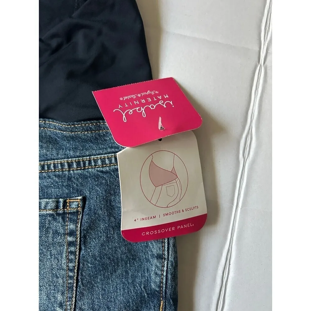 Ingrid & Isabel Maternity Midi Jean Maternity Shorts Blue Size undefined - Image 3