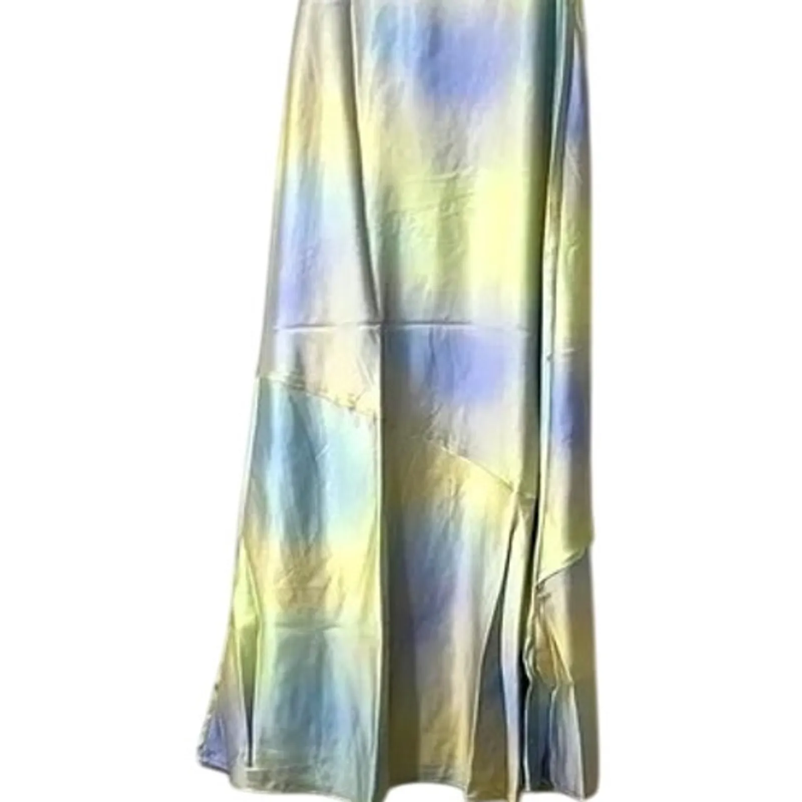 NWT WeWoreWhat Lace Silky Charmeuse Midi Maxi Slip Dress 6 Gold Ombre Watercolor - Image 8