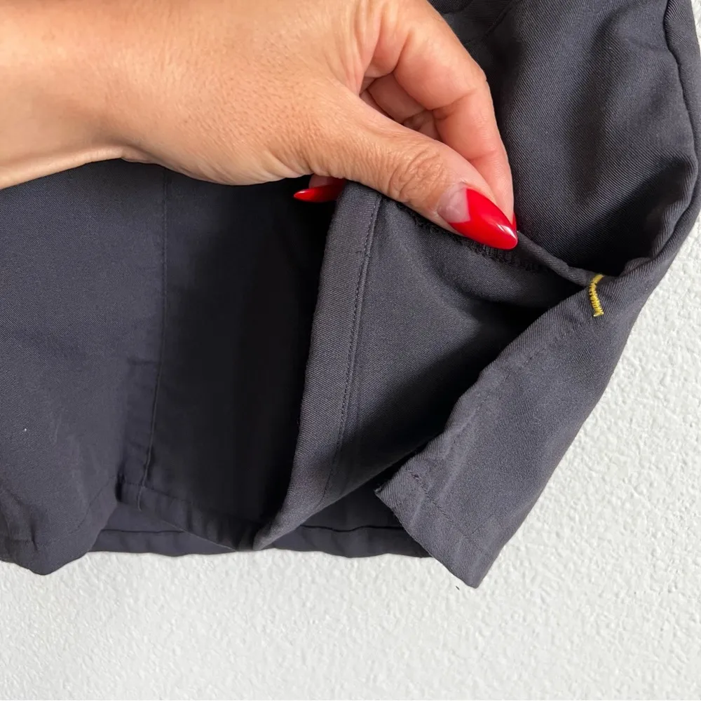 FIGS Charcoal Grey/Yellow Four-Pocket Scrub Top. Size Medium - Image 6