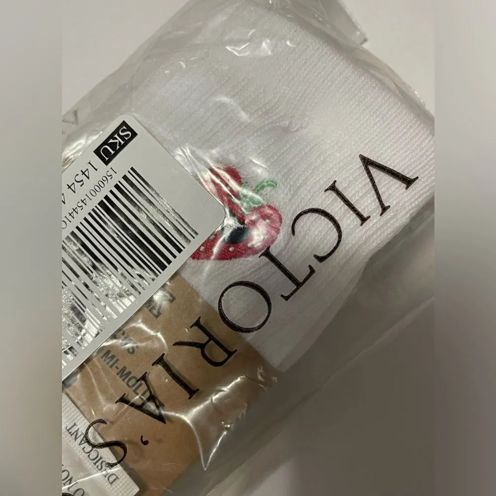 New in bag.  CREW SOCKS. Victoria’s Secret embroidered fruit crew socks. - Image 2
