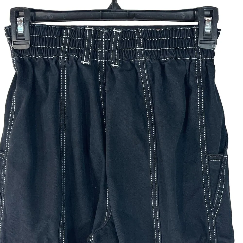 BDG SZ 25 Relaxed Skate Jeans Hi-Rise Cargo Pockets Elastic Waist Zip-Fly Black - Image 6