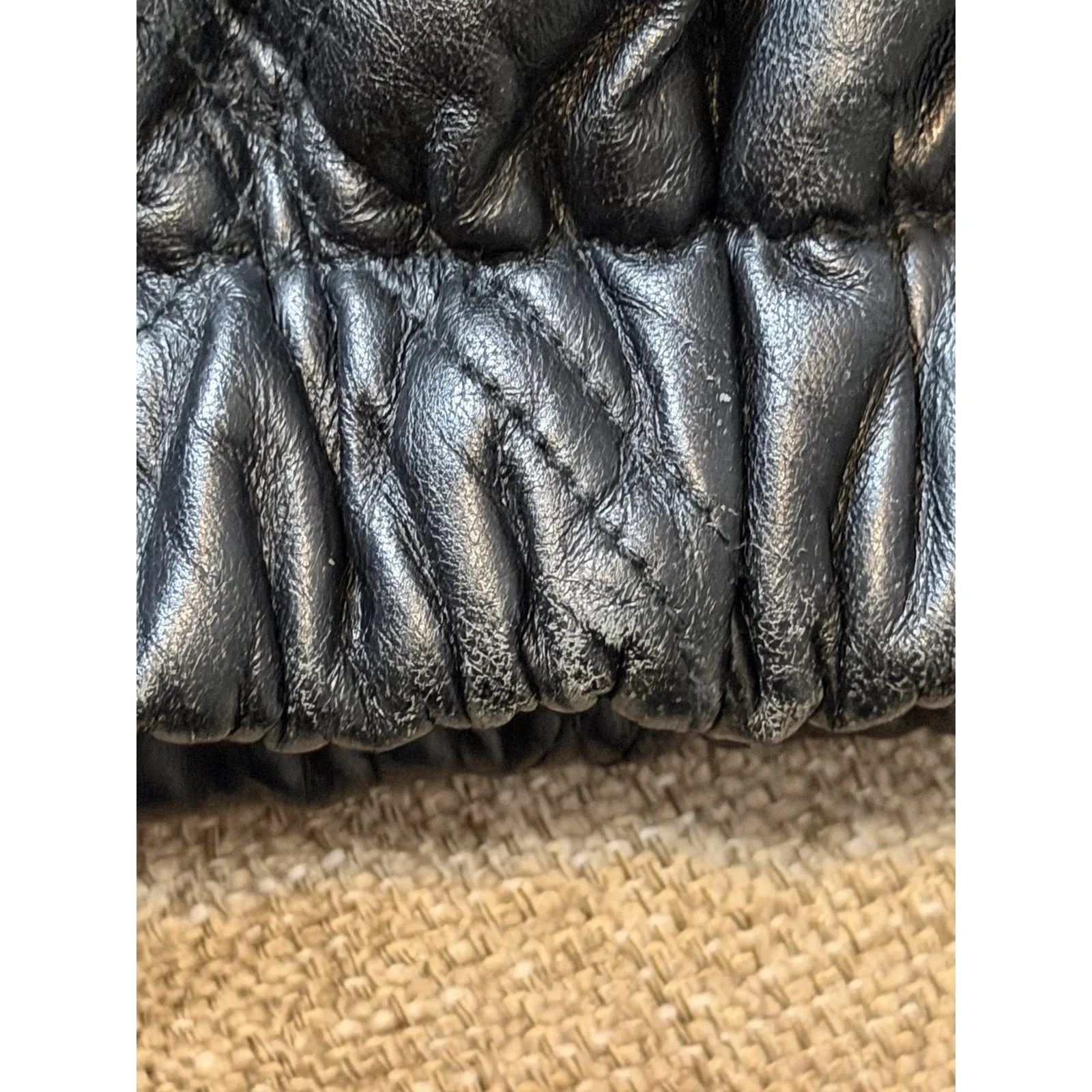 Vintage 90s Black Leather Car Coat Size M - Image 12