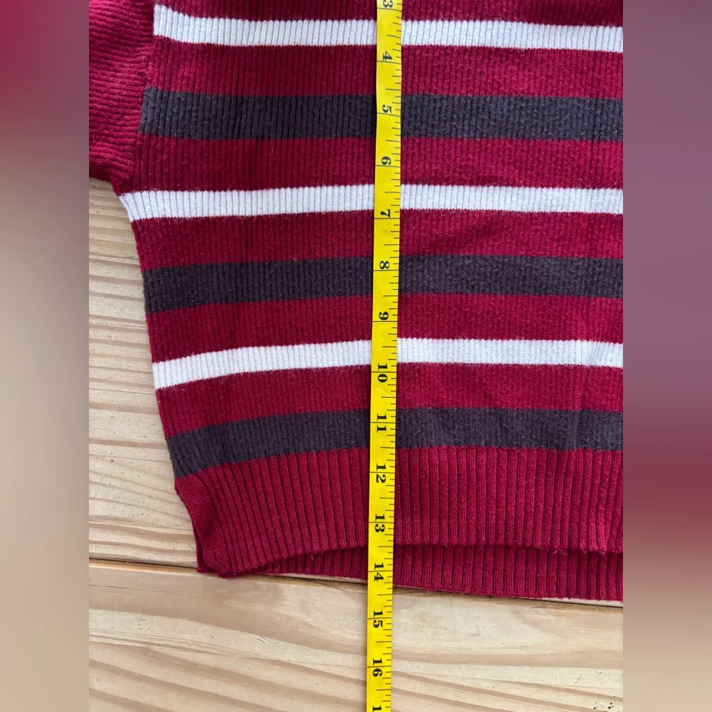 Arizona Jean Co. Red White Black Long Sleeve Mock Neck Crop Top Blouse Size XS - Image 7