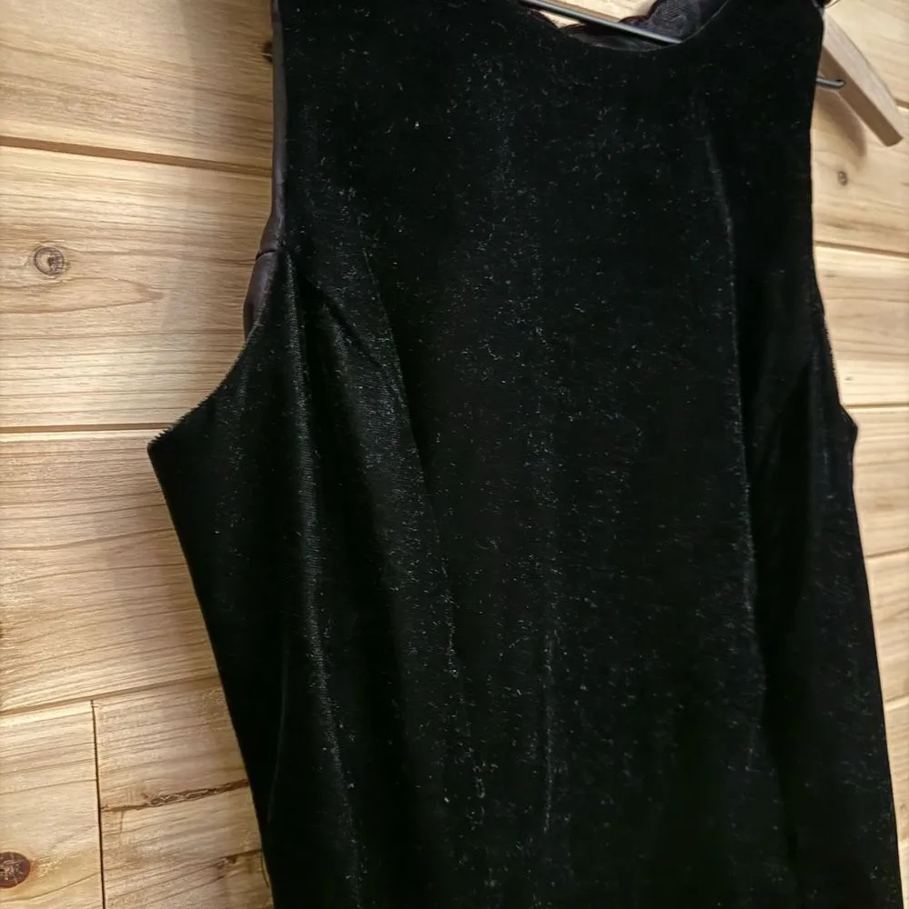 Vintage Scott McClintock Size Small Velvet Red Lace Back Maxi Prom Gown Black - Image 3