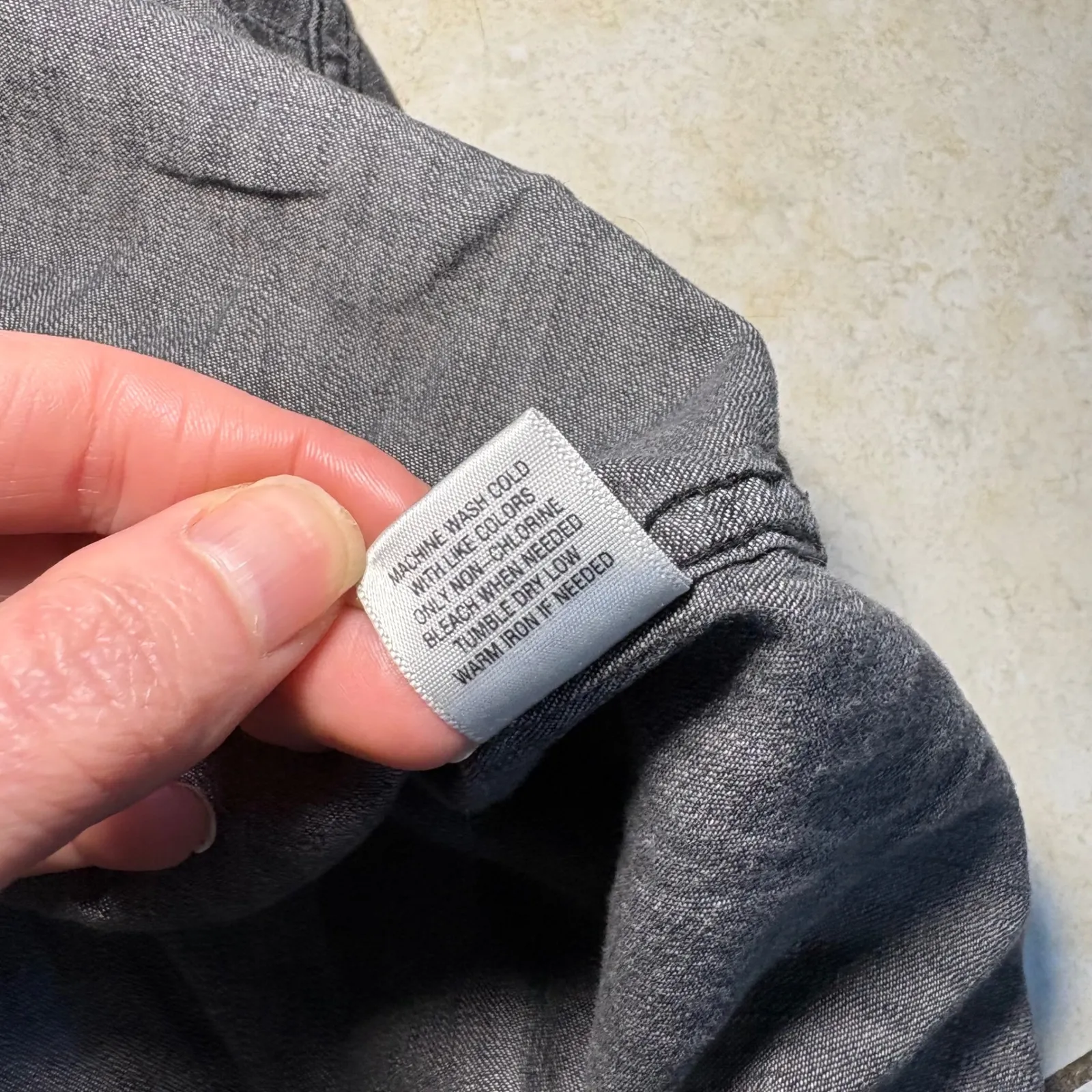 Dressbarn Pearl Snap Button Up Shirt Gray Washed Western Long Sleeve Womens 2X - Image 9