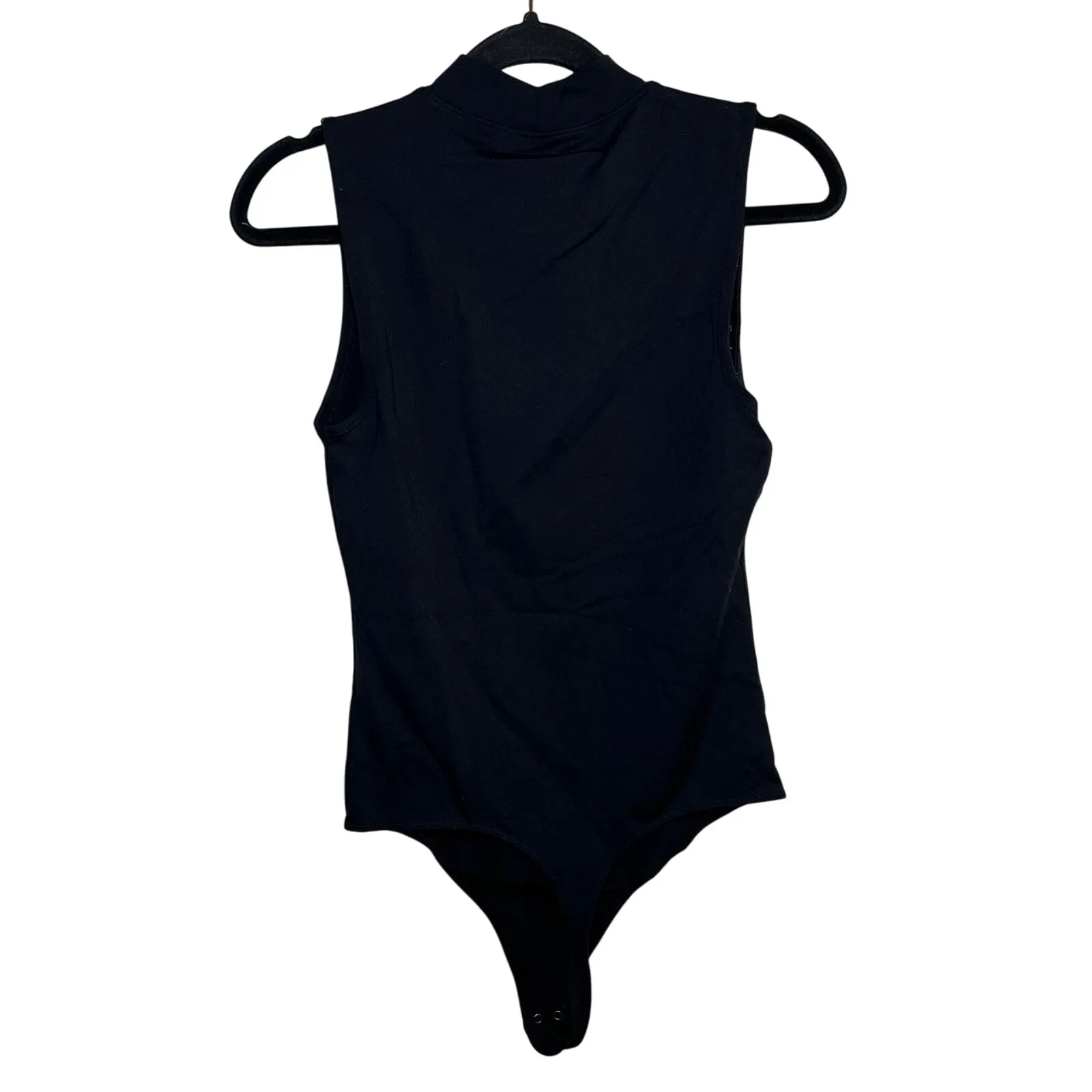 Abercrombie Mockneck Bodysuit Black Size Small Soft‎ A&F Thong Sleeveless Basics - Image 3