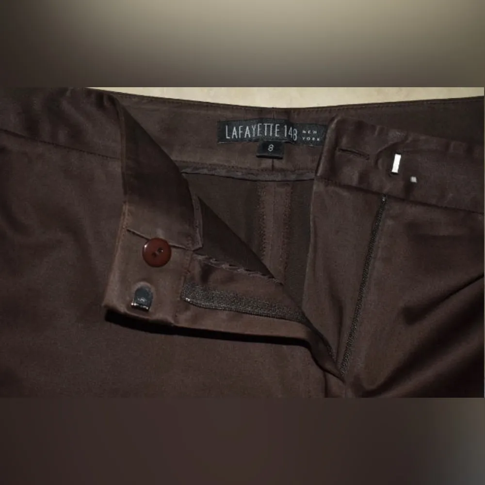 Lafayette 148 New York Size 8 Brown Slacks Womens Dress Pants - Image 2
