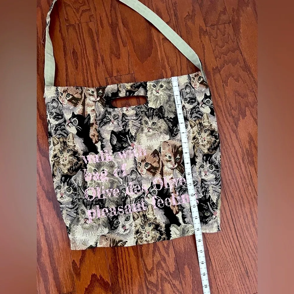 Olive des olive Cat jacquard bag 🐈 - Image 3