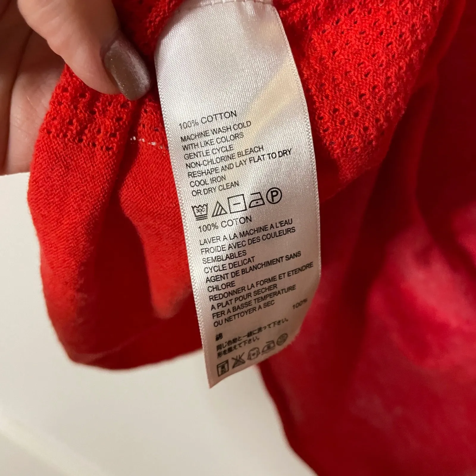 Tommy Bahama‎ Red Cotton Knit Textured Top Short Sleeve Small Petite S/P - Image 3