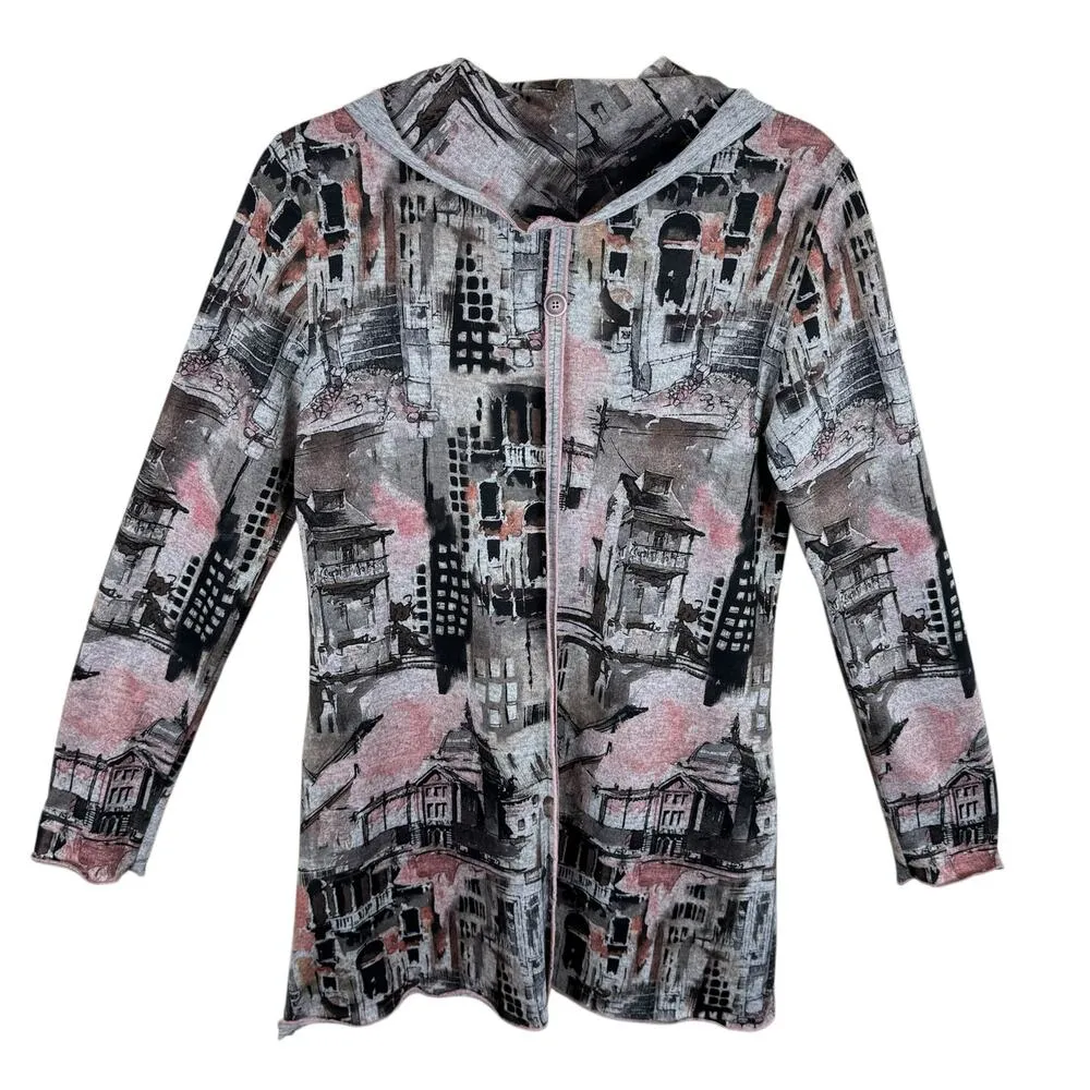 Pure Essence Urbanology Japanese Print Cowl Neck Long Sleeve Pullover Size S - Image 2