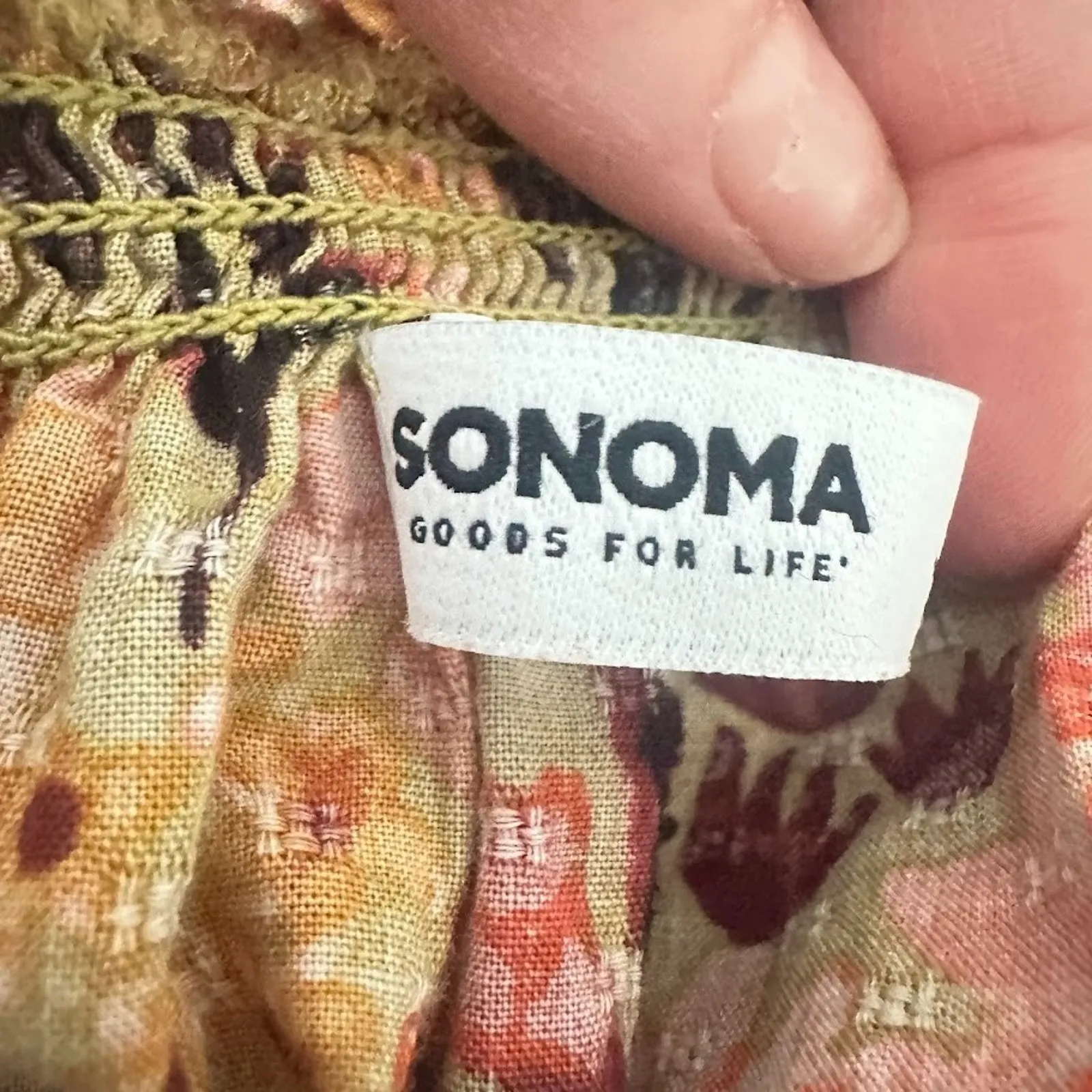 Sonoma Floral Peasant Top Size XL On Or Off Shoulder Hippie Boho Autumn Ruffle - Image 9