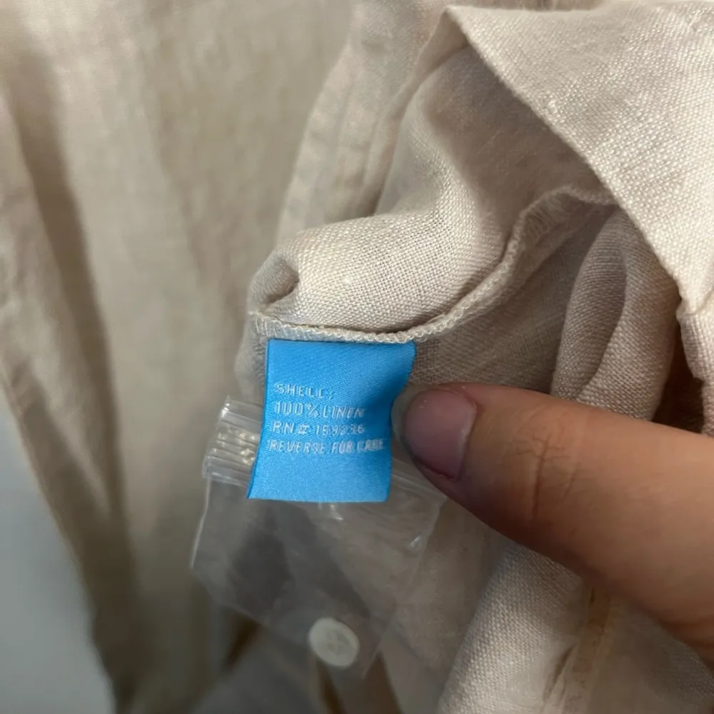 J.McLaughlin neautral/tan Riviera Dress mini size large 100% linen - Image 6