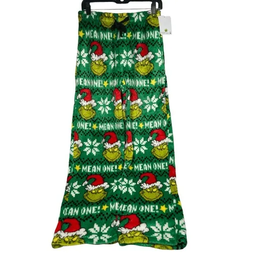 NWT Dr. Seuss Grinch "Mean One" Green‎ Fleece Lounge Pants Women's S - Image 2