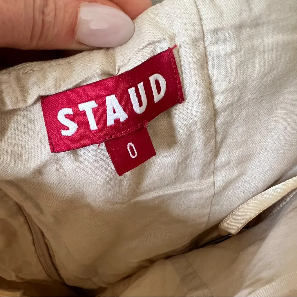 Staud Elio Off Shoulder Linen Blend Tiered Dress Beige / Khaki / Tan - Image 10