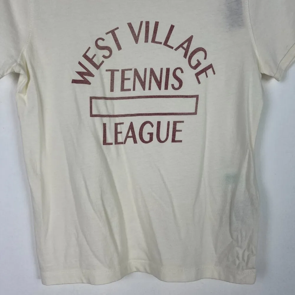 NWT J. Crew Broken-In Jersey West Side Tennis League Cropped T-Shirt Size XXS - Image 5