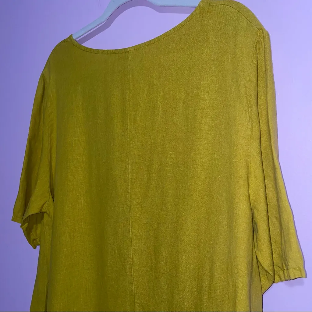 Bryn Walker Linen Tunic Top Women Size M Hi Low Lagenlook Lagom Minimalist Beach - Image 8