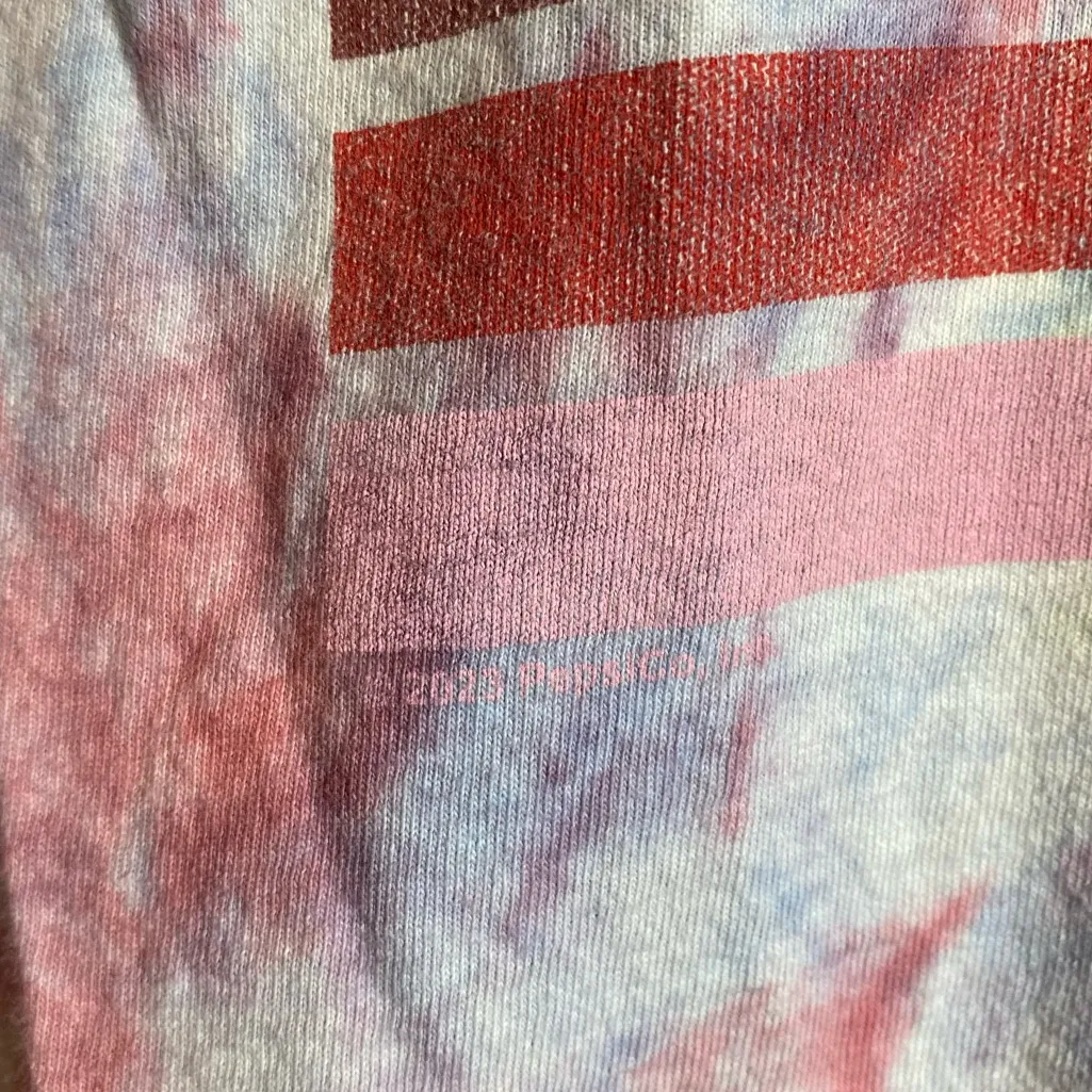 Purple Red & Blue Tie Dyed Pepsi Wild Cherry Tee Shirt XL - Image 3